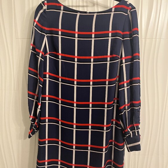 Banana Republic Navy Plaid Shift Dress – Size 4 - Picture 1 of 3